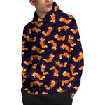 Space Fox Pattern Print Pullover Hoodie
