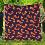 Space Fox Pattern Print Quilt