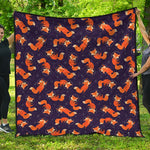 Space Fox Pattern Print Quilt