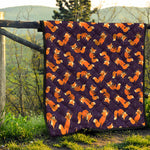 Space Fox Pattern Print Quilt