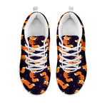 Space Fox Pattern Print White Sneakers