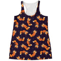 Space Fox Pattern Print Women's Racerback Tank Top