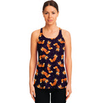 Space Fox Pattern Print Women's Racerback Tank Top