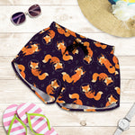 Space Fox Pattern Print Women's Shorts