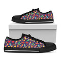 Space Rockets Pattern Print Black Low Top Sneakers