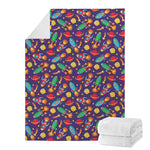 Space Rockets Pattern Print Blanket
