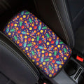 Space Rockets Pattern Print Car Center Console Cover