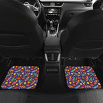 Space Rockets Pattern Print Front and Back Car Floor Mats