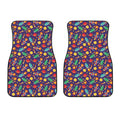 Space Rockets Pattern Print Front Car Floor Mats