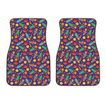 Space Rockets Pattern Print Front Car Floor Mats