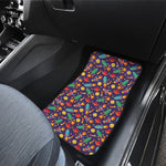 Space Rockets Pattern Print Front Car Floor Mats