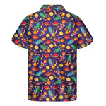 Space Rockets Pattern Print Men's Short Sleeve Shirt