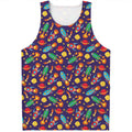Space Rockets Pattern Print Men's Tank Top