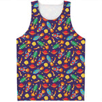 Space Rockets Pattern Print Men's Tank Top