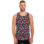 Space Rockets Pattern Print Men's Tank Top