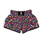 Space Rockets Pattern Print Muay Thai Boxing Shorts