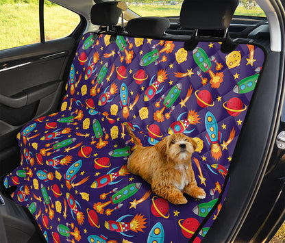 Space Rockets Pattern Print Pet Car Back Seat Cover