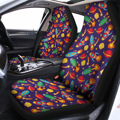Space Rockets Pattern Print Universal Fit Car Seat Covers