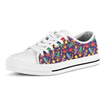 Space Rockets Pattern Print White Low Top Shoes