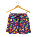 Space Rockets Pattern Print Women's Shorts