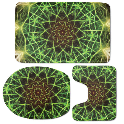 Sparkle Kaleidoscope Print 3 Piece Bath Mat Set