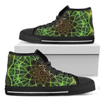 Sparkle Kaleidoscope Print Black High Top Shoes
