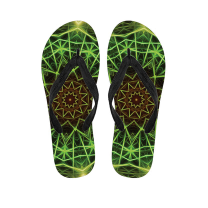 Sparkle Kaleidoscope Print Flip Flops