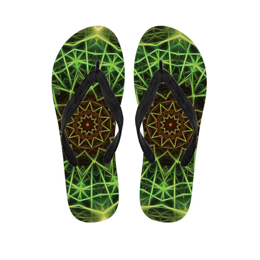 Sparkle Kaleidoscope Print Flip Flops