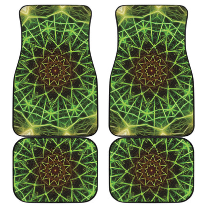 Sparkle Kaleidoscope Print Front and Back Car Floor Mats