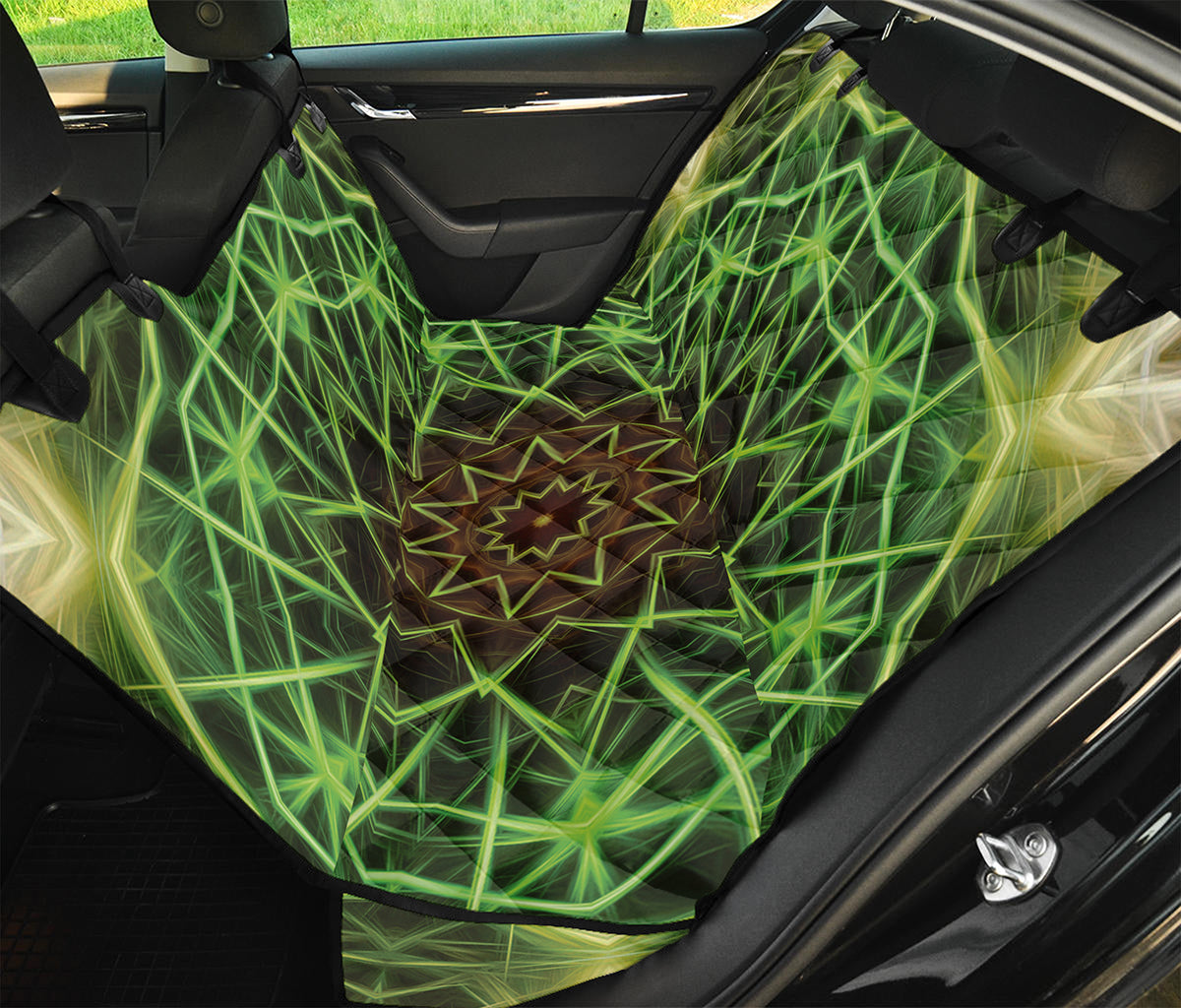 Sparkle Kaleidoscope Print Pet Car Back Seat Cover
