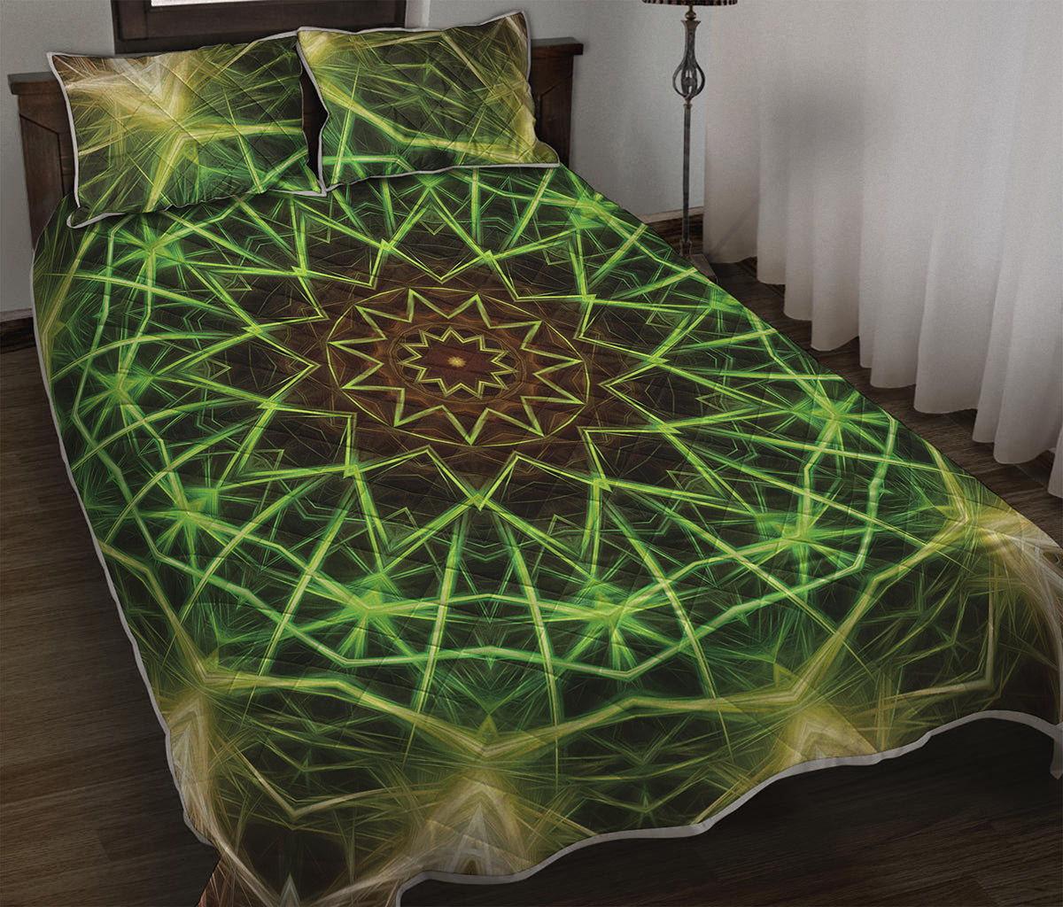 Sparkle Kaleidoscope Print Quilt Bed Set