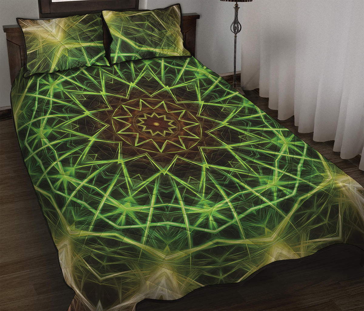 Sparkle Kaleidoscope Print Quilt Bed Set