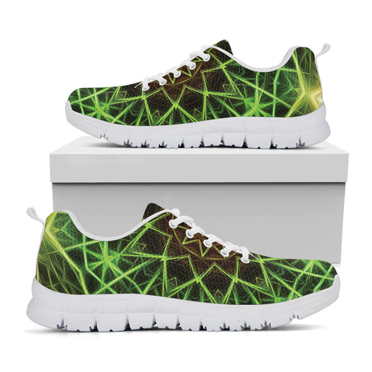 Sparkle Kaleidoscope Print White Sneakers