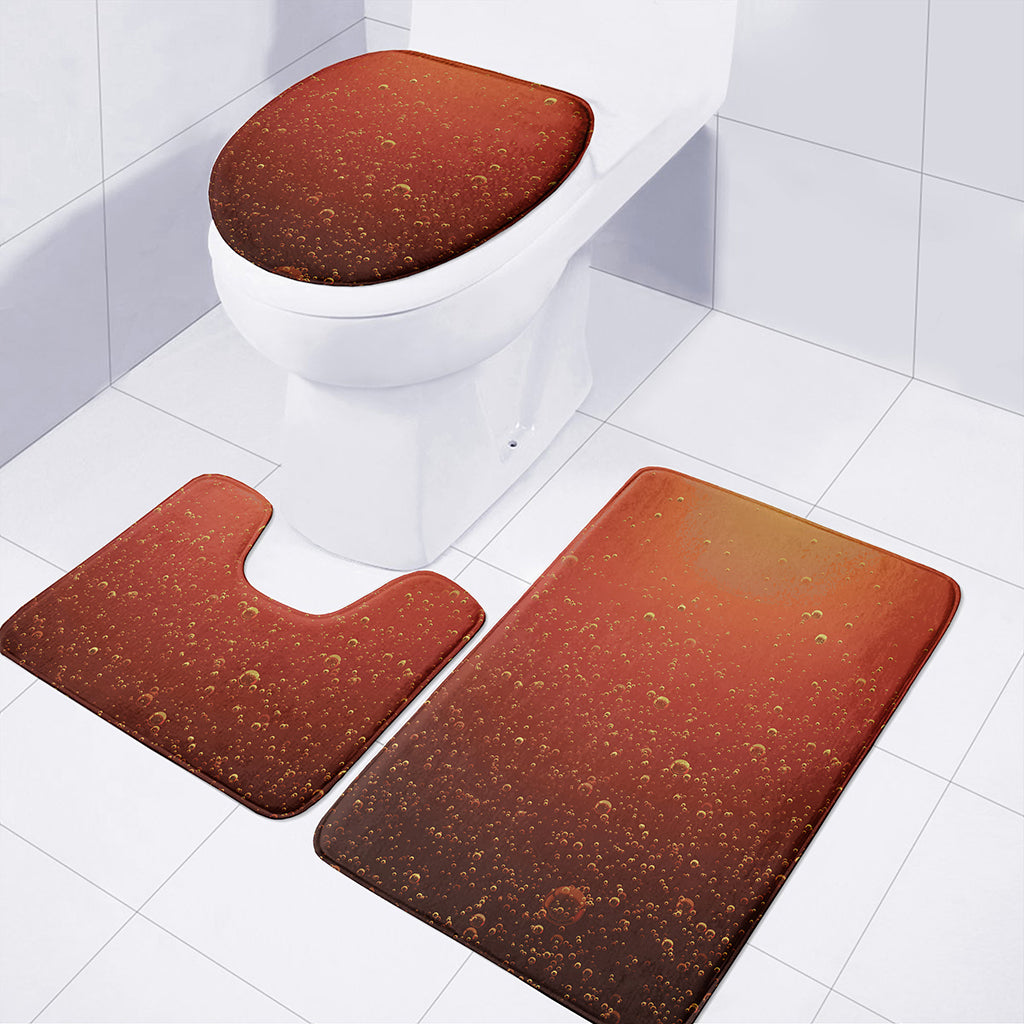 Sparkling Cola Print 3 Piece Bath Mat Set