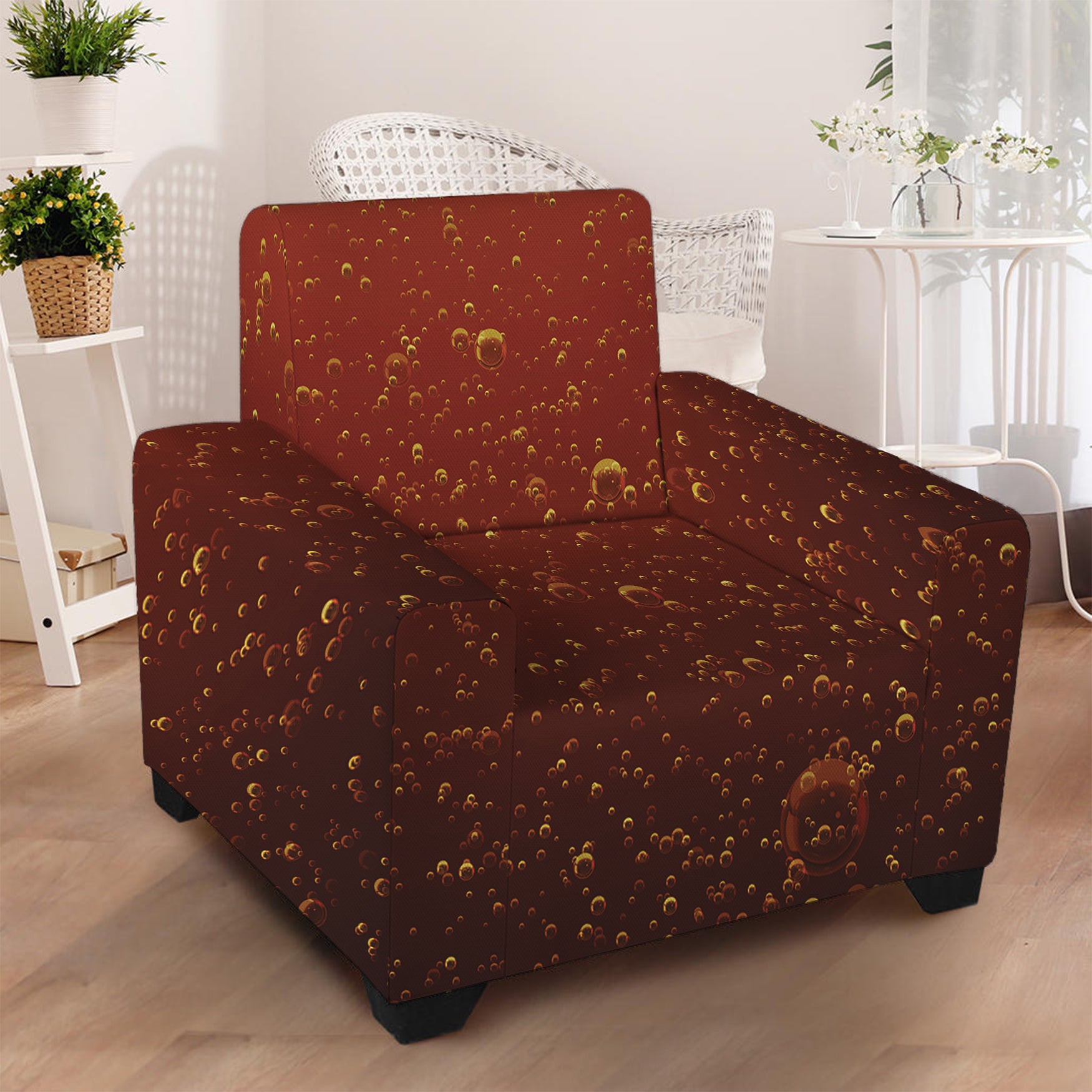 Sparkling Cola Print Armchair Slipcover