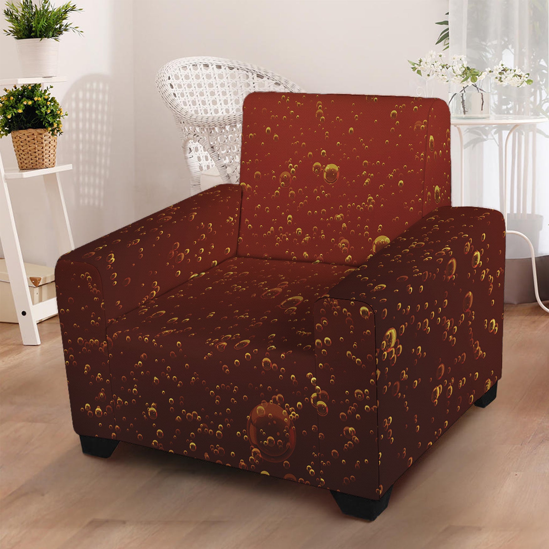 Sparkling Cola Print Armchair Slipcover