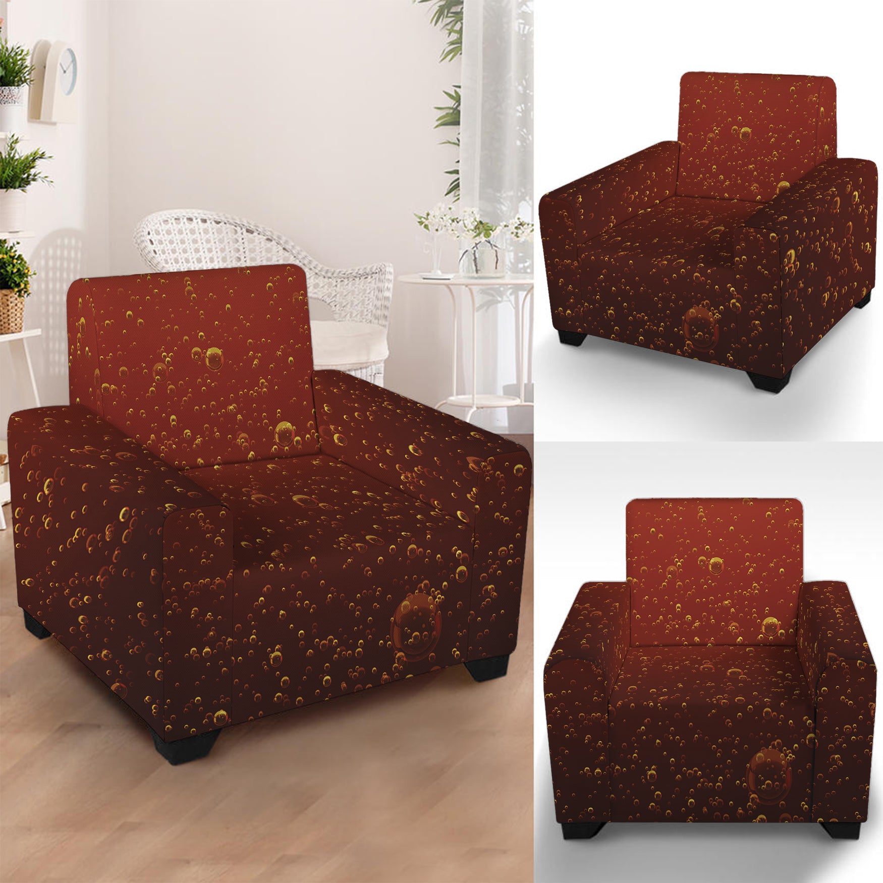 Sparkling Cola Print Armchair Slipcover