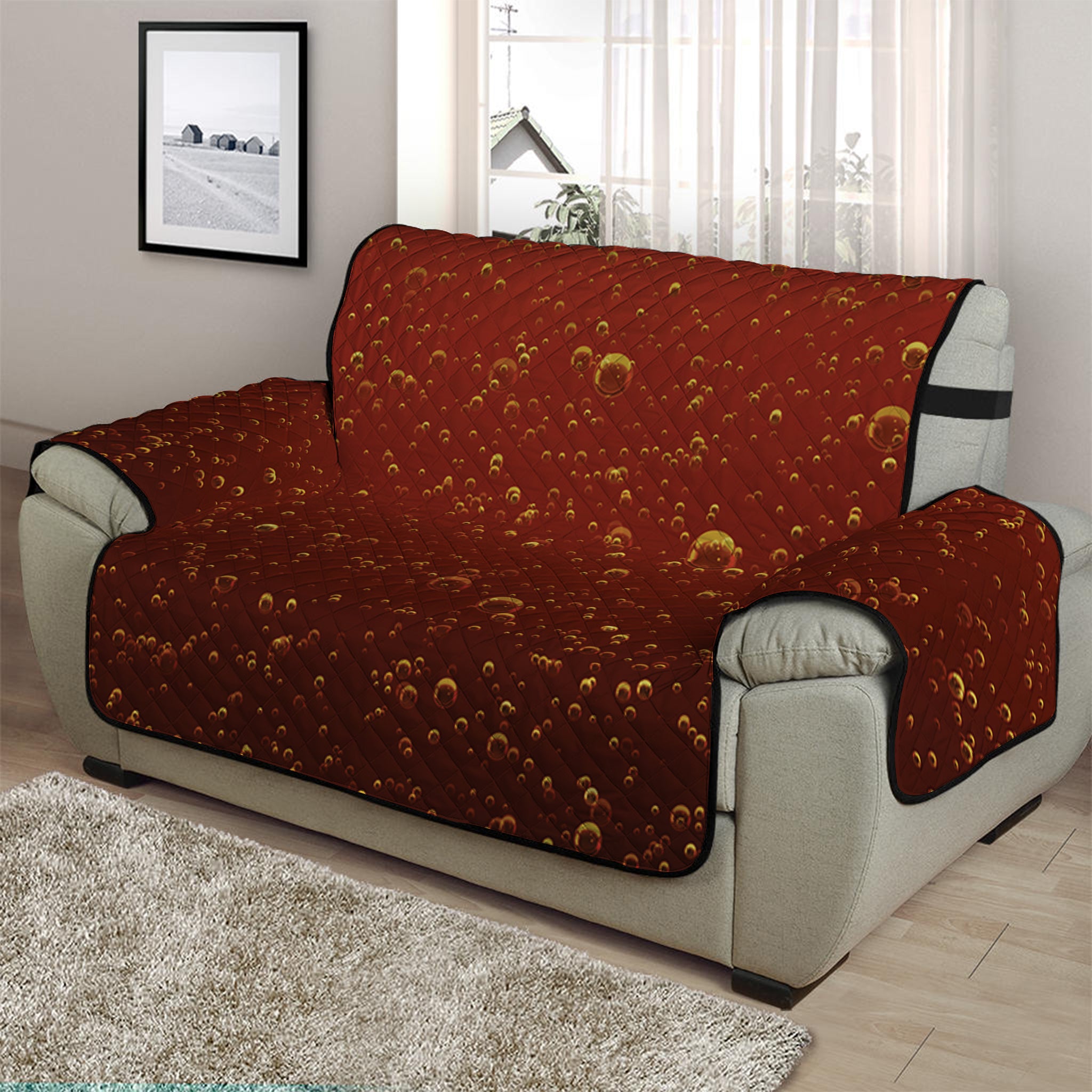 Sparkling Cola Print Half Sofa Protector