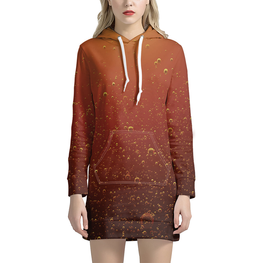 Sparkling Cola Print Hoodie Dress