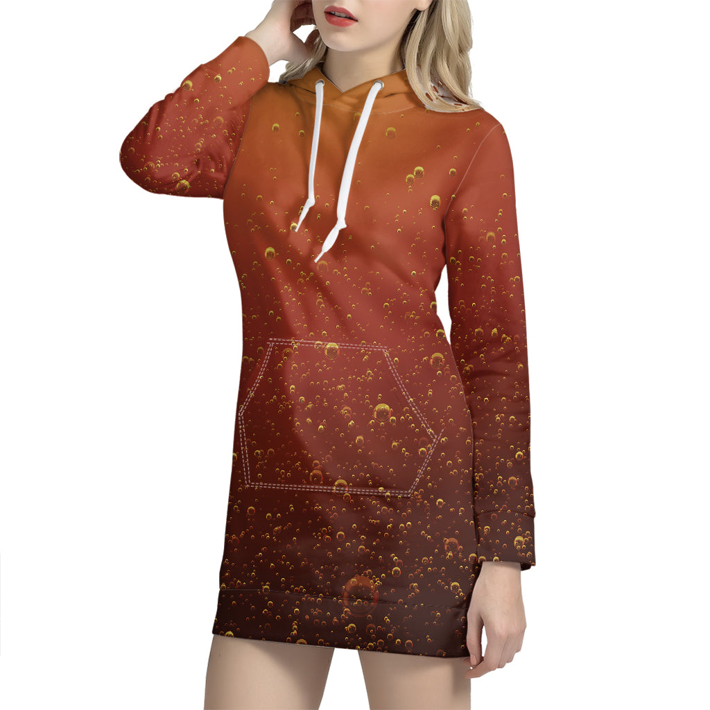 Sparkling Cola Print Hoodie Dress
