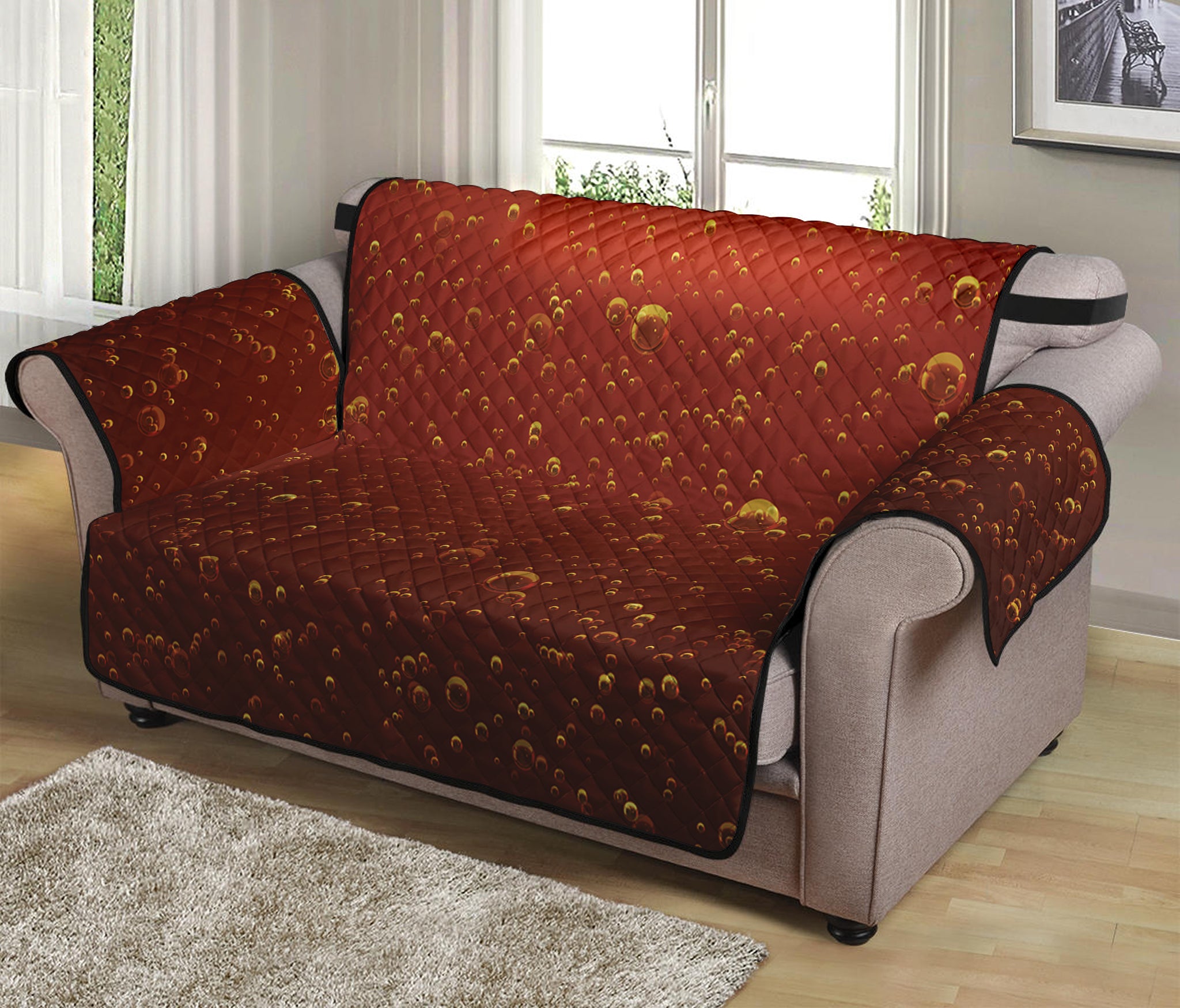 Sparkling Cola Print Loveseat Protector