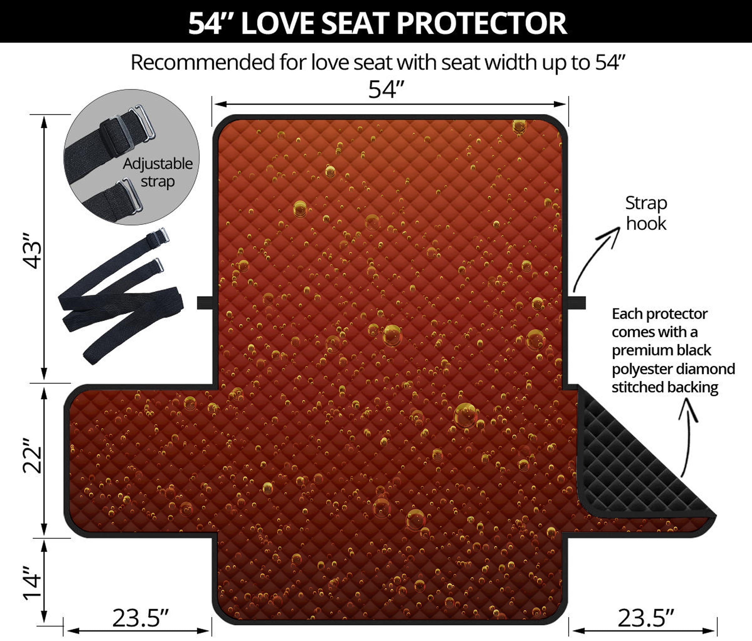 Sparkling Cola Print Loveseat Protector