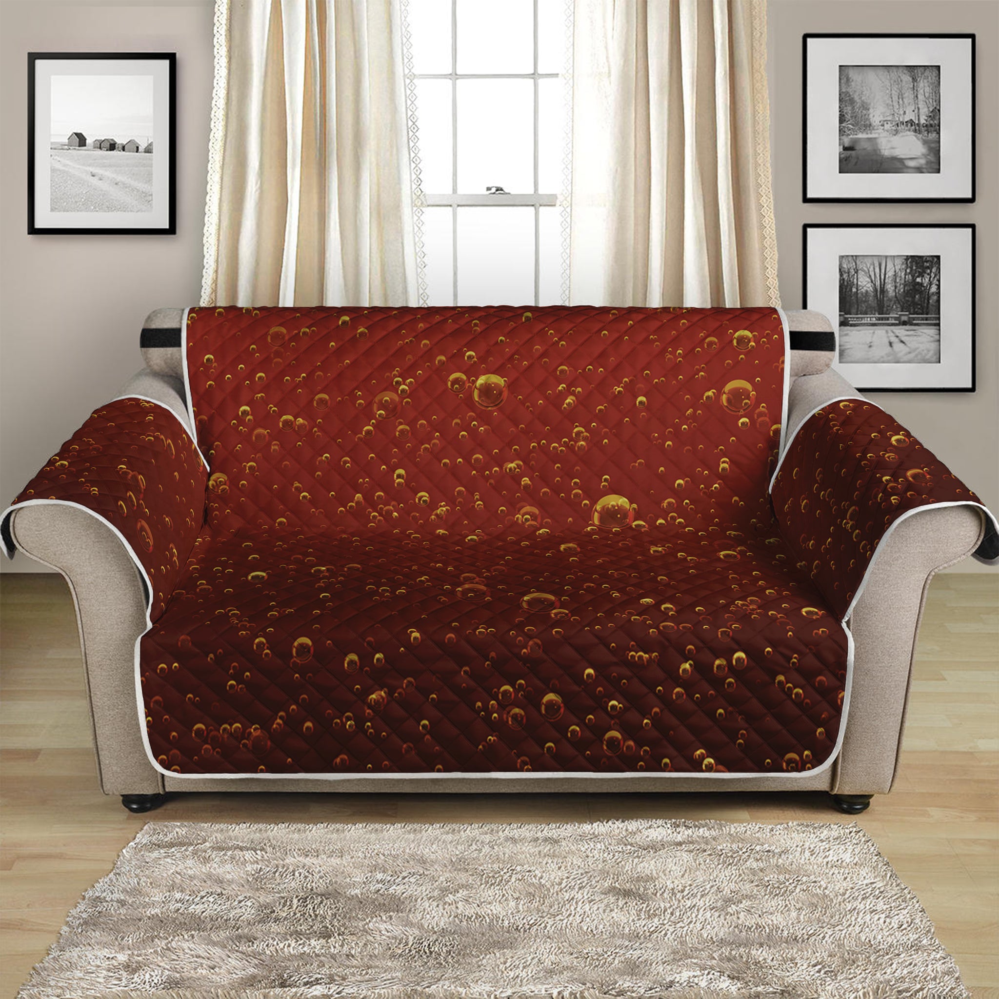 Sparkling Cola Print Loveseat Protector