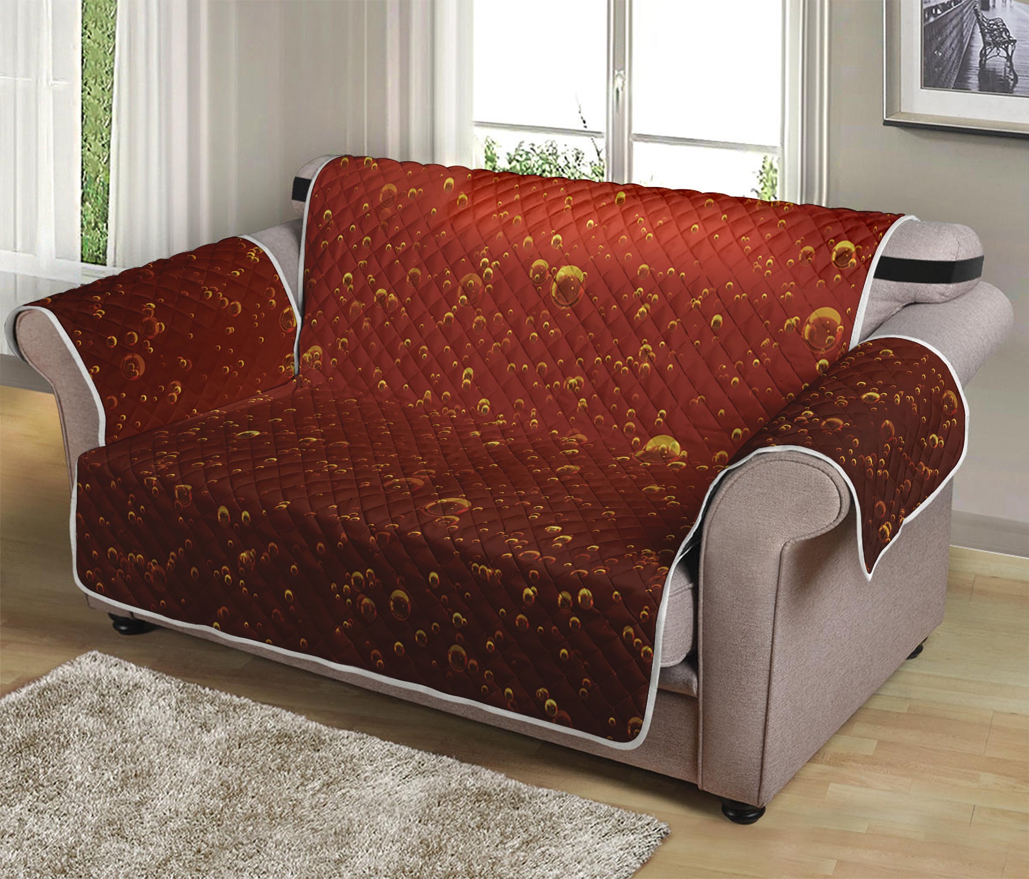 Sparkling Cola Print Loveseat Protector