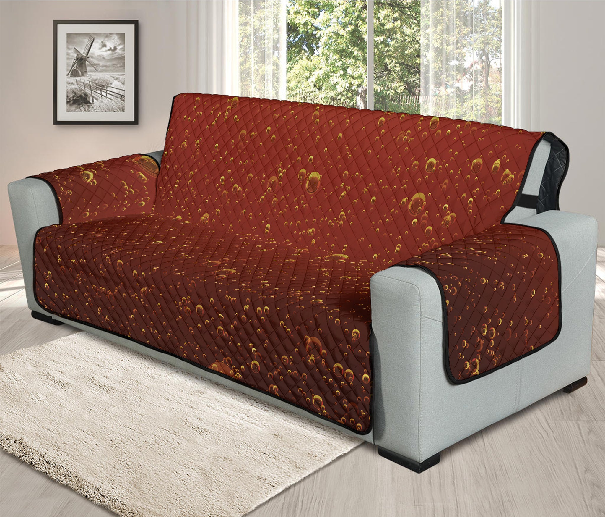 Sparkling Cola Print Oversized Sofa Protector