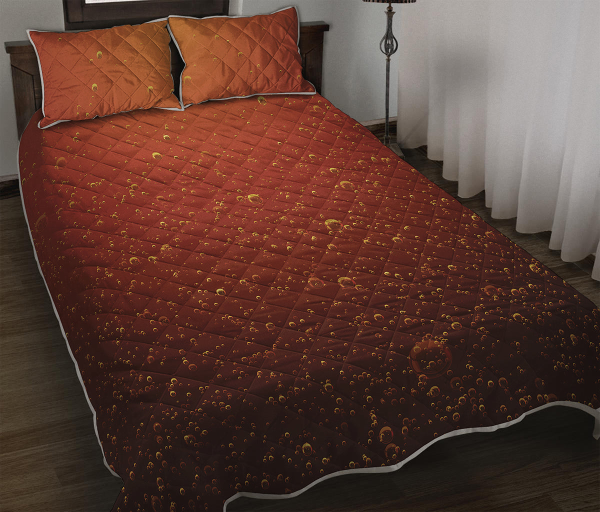 Sparkling Cola Print Quilt Bed Set