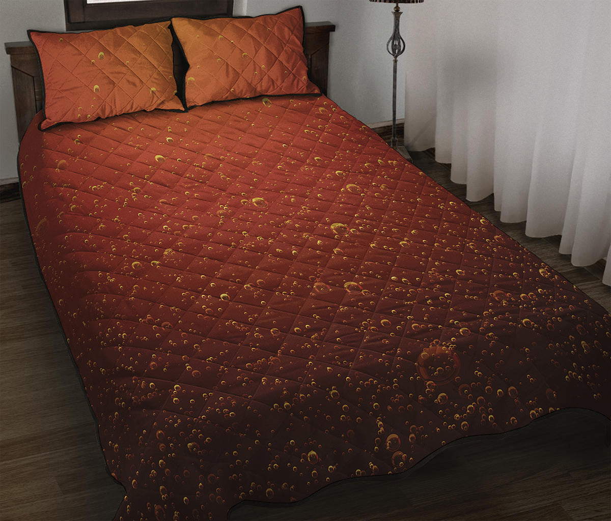 Sparkling Cola Print Quilt Bed Set