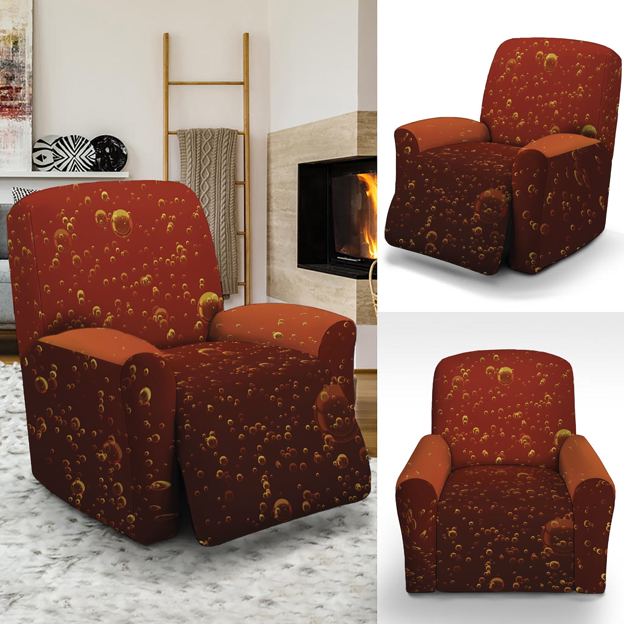 Sparkling Cola Print Recliner Slipcover