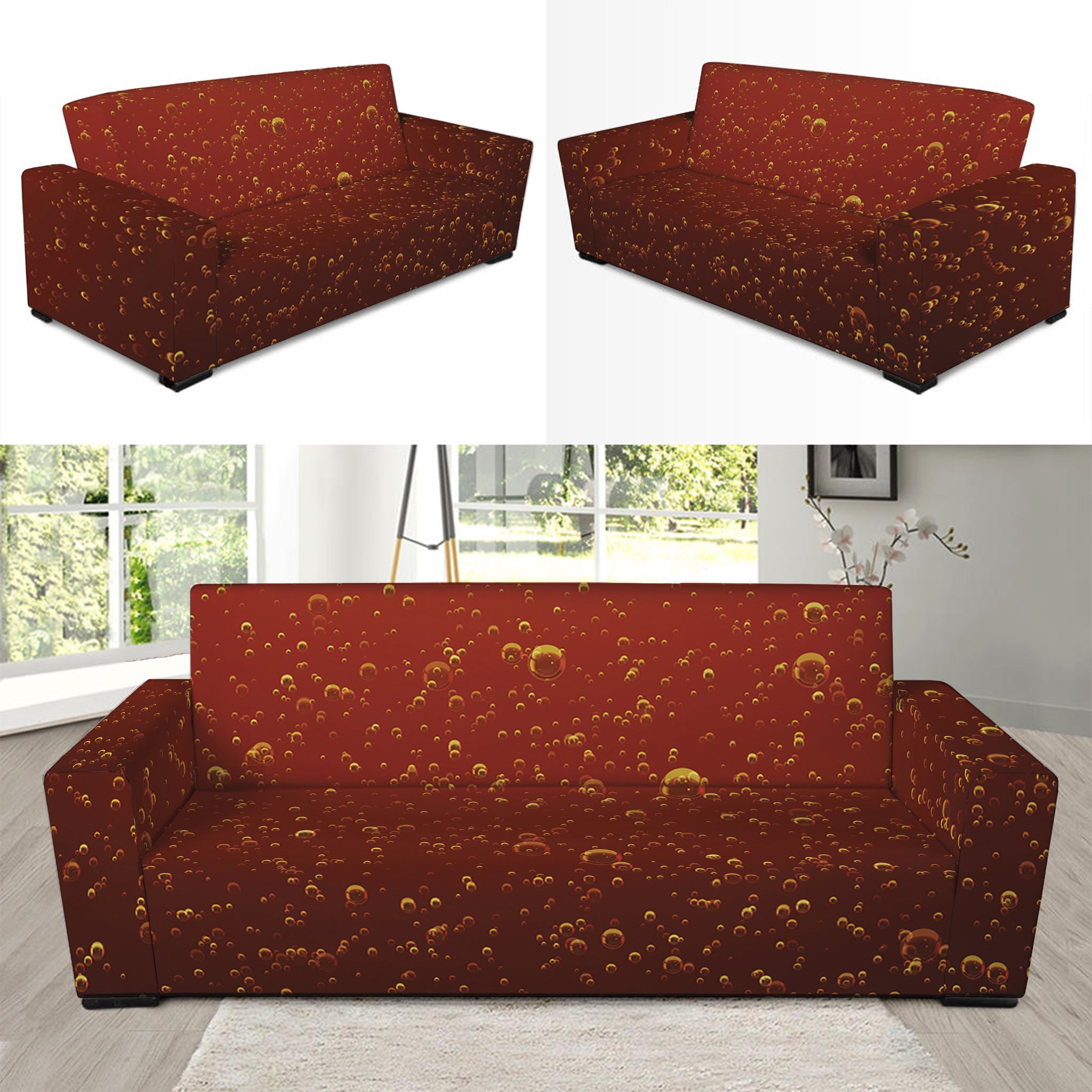 Sparkling Cola Print Sofa Slipcover