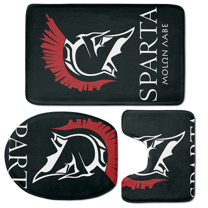 Spartan Molon Labe Print 3 Piece Bath Mat Set